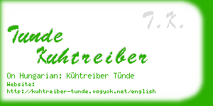 tunde kuhtreiber business card