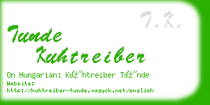 tunde kuhtreiber business card